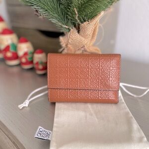 Loewe Small Trifold Anagram Leather Repeat Wallet